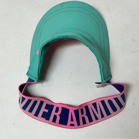 Under Armour Women’s Green Teal Pink Athletic Tennis Workout Visor - Picture 6 of 6